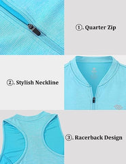 Women's sleeveless golf tennis shirt Quick drying sports T-shirt - morefiz