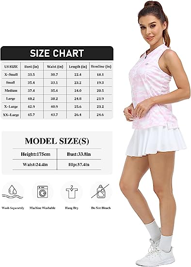 Women's sleeveless golf tennis shirt Quick drying sports T-shirt - morefiz