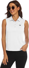 Women's Sleeveless Golf Tennis Shirts Lightweight Wicking Quick Dry UPF 50+ - morefiz