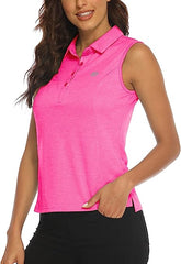 Women's Sleeveless Golf Tennis Shirts Lightweight Wicking Quick Dry UPF 50+ - morefiz