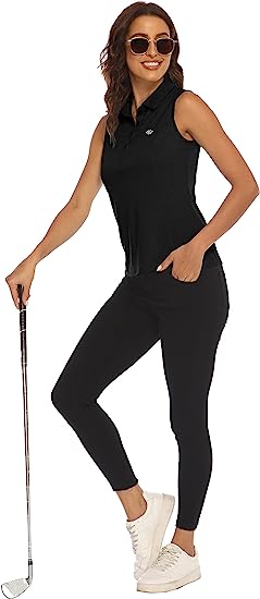 Women's Sleeveless Golf Tennis Shirts Lightweight Wicking Quick Dry UPF 50+ - morefiz