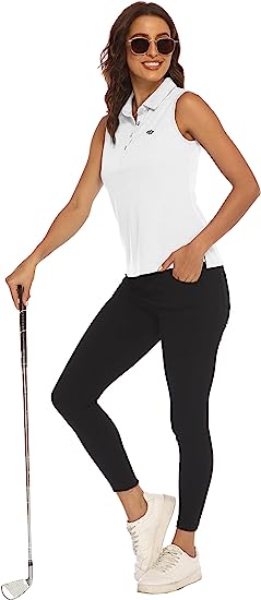 Women's Sleeveless Golf Tennis Shirts Lightweight Wicking Quick Dry UPF 50+ - morefiz