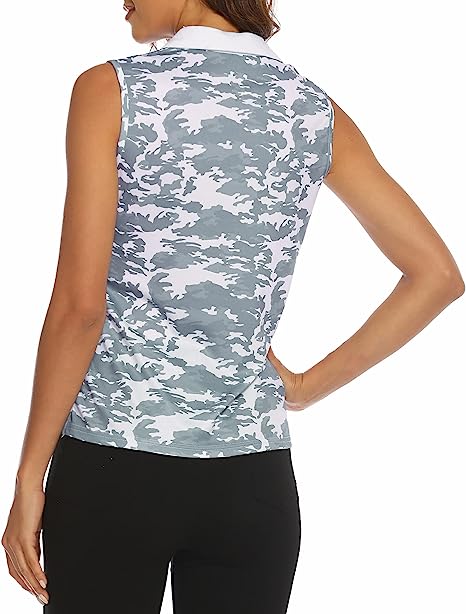 Women's Sleeveless Golf Tennis Shirts Lightweight Wicking Quick Dry UPF 50+ - morefiz