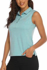 Women's Sleeveless Golf Tennis Shirts Lightweight Wicking Quick Dry UPF 50+ - morefiz