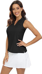 Women's Sleeveless Shirts V Neck Sport Tank Top UPF50+ - morefiz