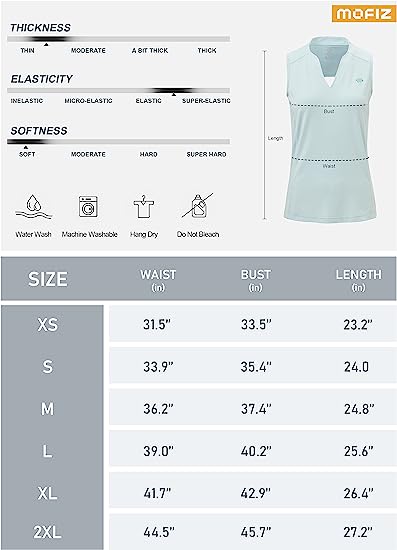 Women's Sleeveless Shirts V Neck Sport Tank Top UPF50+ - morefiz