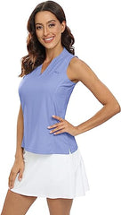 Women's Sleeveless Shirts V Neck Sport Tank Top UPF50+ - morefiz