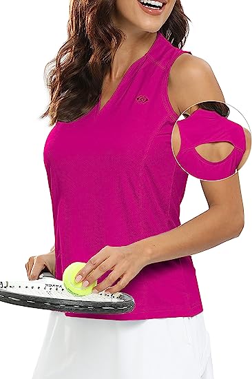 Women's Sleeveless Shirts V Neck Sport Tank Top UPF50+ - morefiz