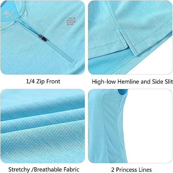 Women's Sleeveless Tennis Shirt 50+ Sun Protection Sportswear T-Shirts - morefiz