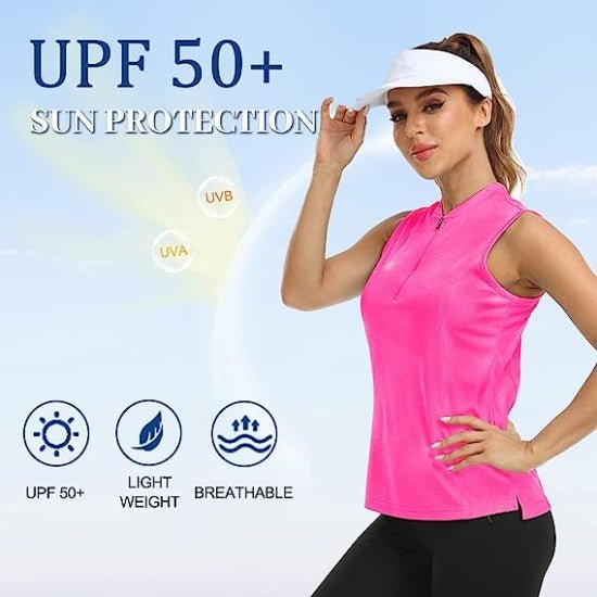 Women's Sleeveless Tennis Shirt 50+ Sun Protection Sportswear T-Shirts - morefiz