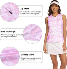 Women's Sleeveless Tennis Shirt Golf Shirts for + Quick Dry Sportswear T-Shirts - morefiz