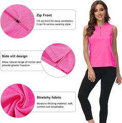 Women's Sleeveless Tennis Shirt Golf Shirts for + Quick Dry Sportswear T-Shirts - morefiz