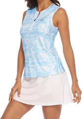 Women's Sleeveless Tennis Shirt Golf Shirts for + Quick Dry Sportswear T-Shirts - morefiz