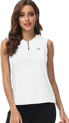 Women's Sleeveless Tennis Shirt Golf Shirts for + Quick Dry Sportswear T-Shirts - morefiz