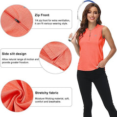 Women's Sleeveless Tennis Shirt Golf Shirts for + Quick Dry Sportswear T-Shirts - morefiz