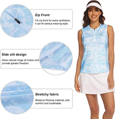 Women's Sleeveless Tennis Shirt Golf Shirts for + Quick Dry Sportswear T-Shirts - morefiz