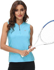 Women's Sleeveless Tennis Shirt Golf Shirts for + Quick Dry Sportswear T-Shirts - morefiz