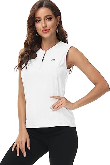 Women's Sleeveless Tennis Shirt Golf Shirts for + Quick Dry Sportswear T-Shirts - morefiz