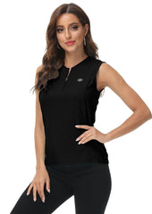 Women's Sleeveless Tennis Shirt Golf Shirts for + Quick Dry Sportswear T-Shirts - morefiz