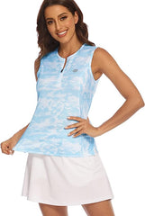 Women's Sleeveless Tennis Shirt Golf Shirts for + Quick Dry Sportswear T-Shirts - morefiz