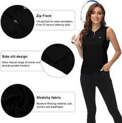 Women's Sleeveless Tennis Shirt Golf Shirts for + Quick Dry Sportswear T-Shirts - morefiz