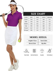 Women's UPF 50+ Short Sleeve Golf Tennis Polo Shirt Quick Dry Workout Active T-Shirt - morefiz