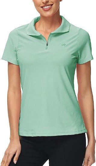 Women's UPF 50+ Short Sleeve Golf Tennis Polo Shirt Quick Dry Workout Active T-Shirt - morefiz