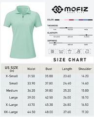 Women's UPF 50+ Short Sleeve Golf Tennis Polo Shirt Quick Dry Workout Active T-Shirt - morefiz