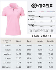 Women's UPF 50+ Short Sleeve Golf Tennis Polo Shirt Quick Dry Workout Active T-Shirt - morefiz