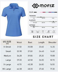 Women's UPF 50+ Short Sleeve Golf Tennis Polo Shirt Quick Dry Workout Active T-Shirt - morefiz