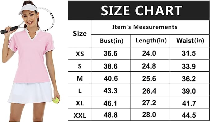 Women's V Neck Golf Polo Shirts Quick Dry Sun Protection Athletic Tops - morefiz