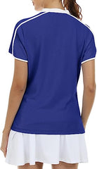 Women's V Neck Golf Polo Shirts Quick Dry Sun Protection Athletic Tops - morefiz