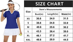 Women's V Neck Golf Polo Shirts Quick Dry Sun Protection Athletic Tops - morefiz