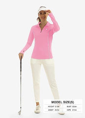 Womens Zipper Golf Shirts Long Shirts UPF50+ - morefiz