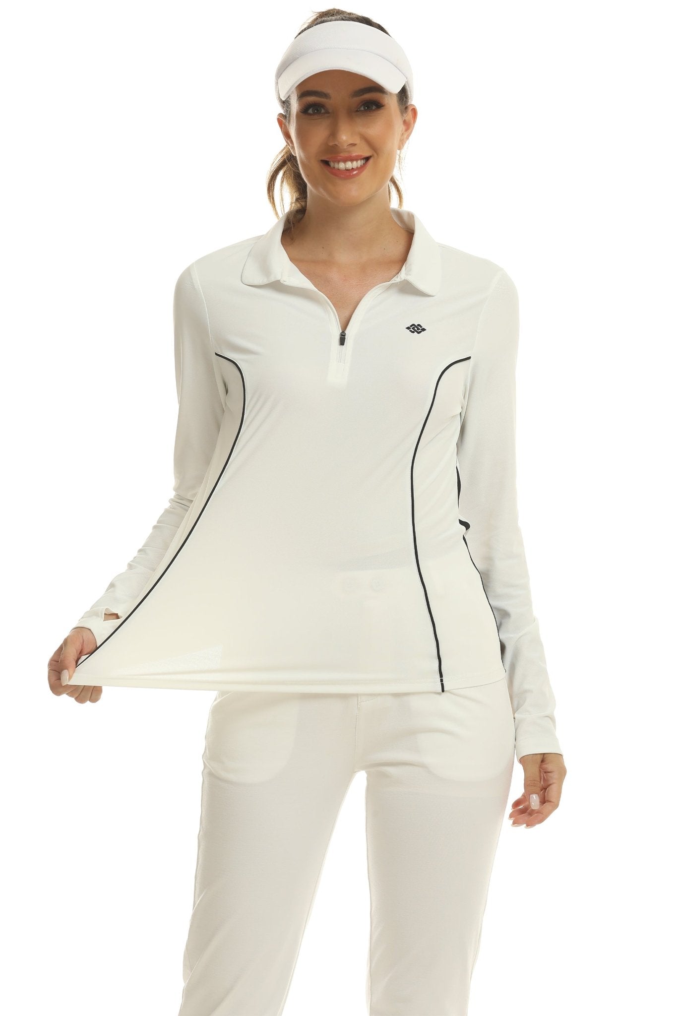 Womens Zipper Golf Shirts Long Shirts UPF50+ - morefiz