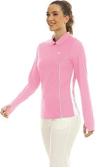 Womens Zipper Golf Shirts Long Shirts UPF50+ - morefiz