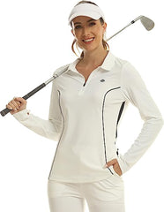 Womens Zipper Golf Shirts Long Shirts UPF50+ - morefiz