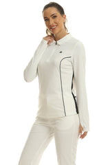 Womens Zipper Golf Shirts Long Shirts UPF50+ - morefiz