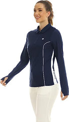 Womens Zipper Golf Shirts Long Shirts UPF50+ - morefiz