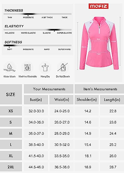 Women's Zipper Golf Tennis Polo Shirts Long Sleeve Quick Dry Tops Slim - morefiz